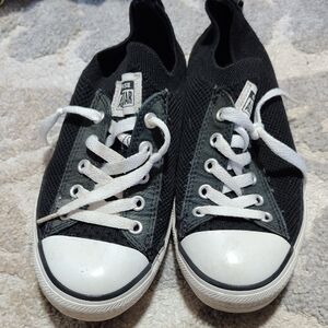 Converse All Star Chuck Taylor Knit Slip On Sneakers Youth Size 3 Black White